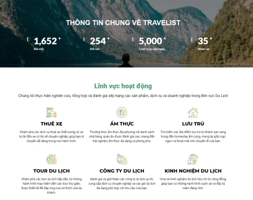 Travelist - Website review dịch vụ du lịch toàn quốc đáng tin cậy cho các chuyến đi
