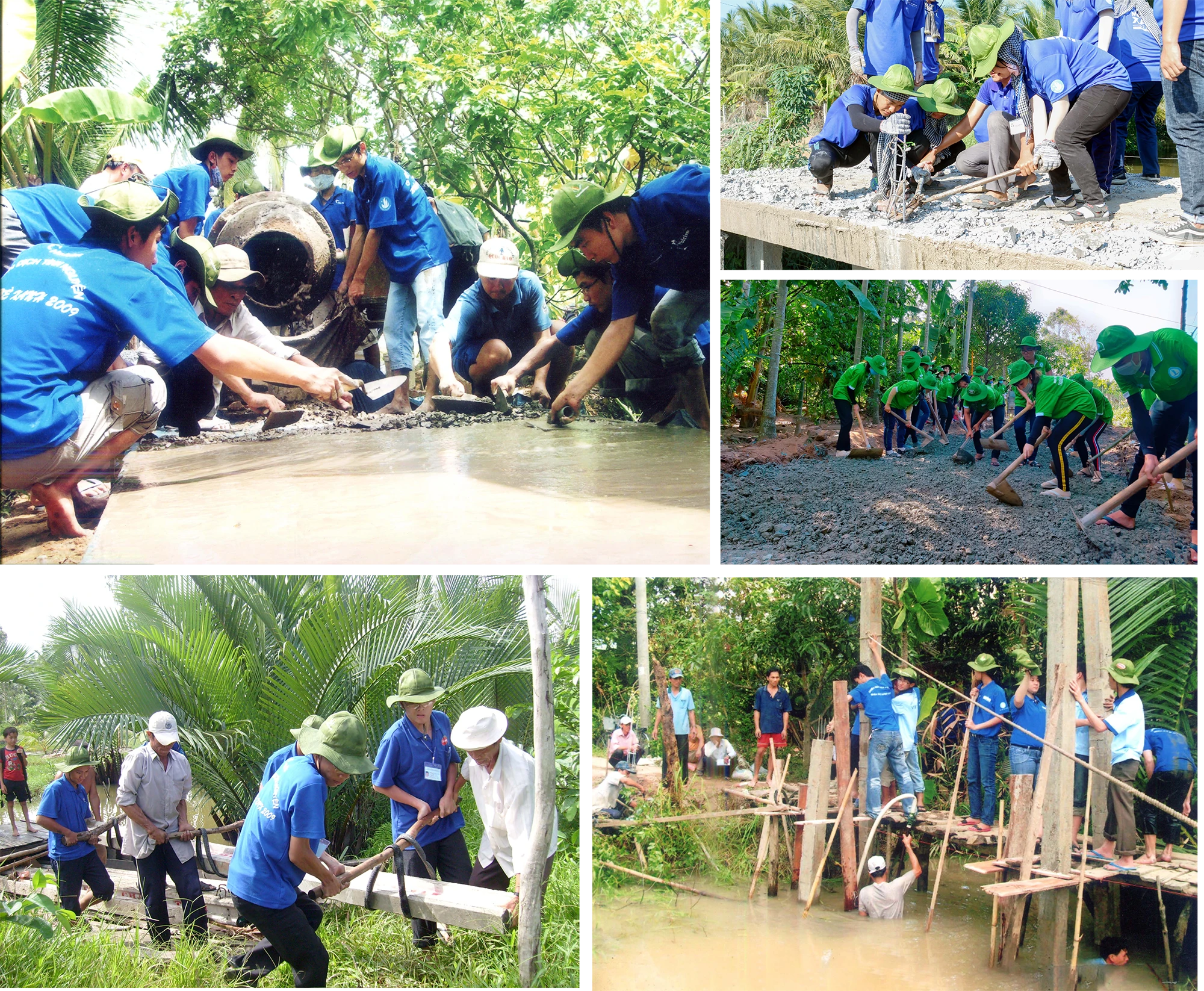 Thanh niên tình nguyện xây cầu, sửa chữa đường giao thông nông thôn