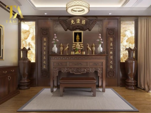 Tổng hợp 4 mẫu bàn thờ gia tiên đẹp, đẳng cấp tại bàn thờ Tâm An Luuxry