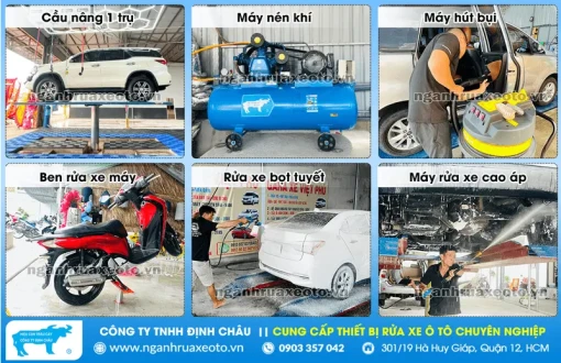 Dịch vụ lắp đặt mô hình rửa xe ô tô tại Bến Tre - chuyên gia tư vấn cầu nâng 1 trụ Định Châu