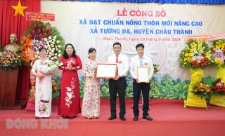 Tường Đa (Châu Thành) đón nhận danh hiệu nông thôn mới nâng cao