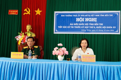 Đại biểu Quốc hội khoá XV tiếp xúc cử tri huyện Giồng Trôm và TP. Bến Tre  trước Kỳ họp thứ 8 Đại biểu Quốc hội khoá XV tiếp xúc cử tri huyện Giồng Trôm và TP. Bến Tre  trước Kỳ họp thứ 8