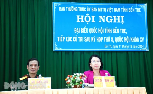 Đoàn đại biểu Quốc hội đơn vị tỉnh tiếp xúc cử tri ở Ba Tri