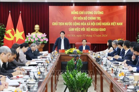 Chủ tịch nước Lương Cường làm việc với Bộ Ngoại giao