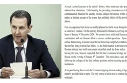 Tổng thống Syria bị lật đổ al-Assad lần đầu lên tiếng sau khi sang Liên bang Nga tị nạn