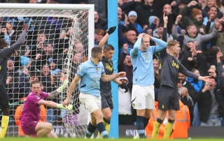 Haaland trượt pen, Man City chia điểm thất vọng trước Everton