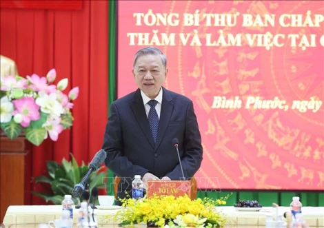 Tổng Bí thư Tô Lâm thăm và làm việc tại Công an tỉnh Bình Phước