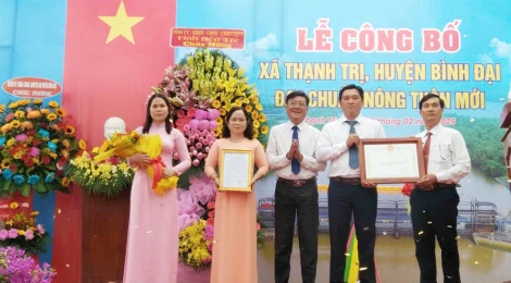 Công bố xã Thạnh Trị đạt chuẩn nông thôn mới