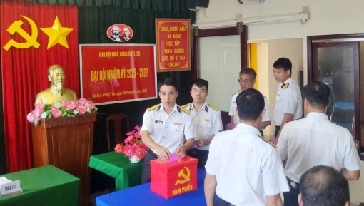 Các chi bộ Nhà giàn DK1 Đại hội thành công tốt đẹp