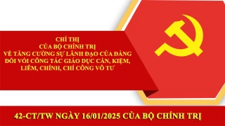 Tăng cường sự lãnh đạo của Đảng đối với công tác giáo dục cần, kiệm, liêm, chính, chí công vô tư