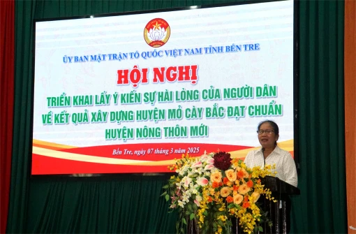 Lấy ý kiến sự hài lòng của người dân về kết quả xây dựng huyện Mỏ Cày Bắc đạt chuẩn huyện nông thôn mới