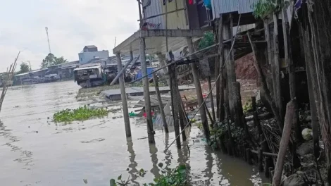 Sạt lở bờ sông ở An Giang, 10 căn nhà bị thiệt hại