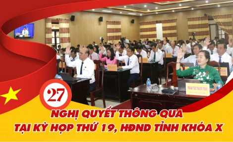 [Infographics] 27 Nghị quyết được thông qua tại Kỳ họp thứ 19, HĐND tỉnh khóa X