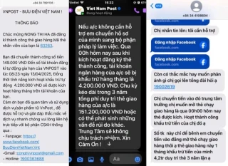 Cảnh báo mạo danh Bưu điện Việt Nam kích hoạt 'thẻ hội viên' nhằm chiếm đoạt tài sản