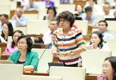 Đại biểu Nguyễn Thị Lệ Thủy chất vấn, tranh luận về việc quản lý dạy thêm, học thêm