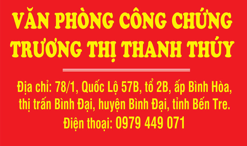 Văn phòng công chứng Trương Thị Thanh Thúy